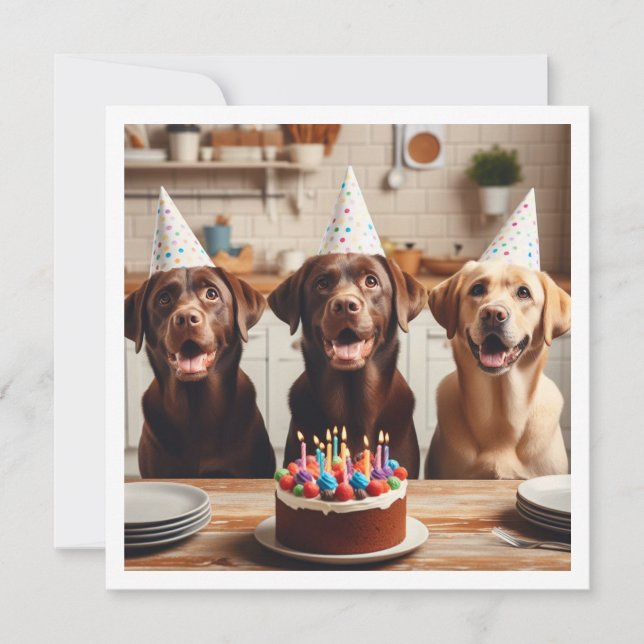 Labrador card, Labrador birthday card, Dog  Invitation (Front)
