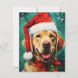 Labrador Christmas brush painting artwork Holiday Card
