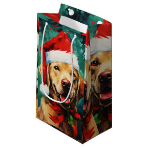 Labrador Christmas brush painting artwork Small Gift Bag