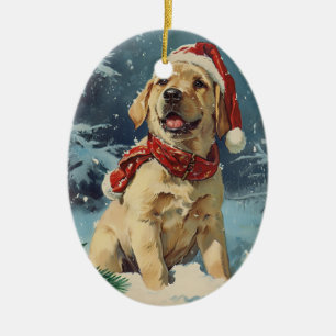 Labrador Christmas Ceramic Tree Decoration