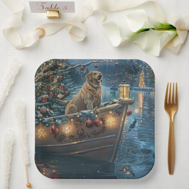 Labrador Christmas Festive Voyage Paper Plate (Wedding)