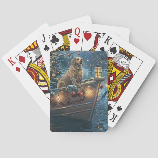 Labrador Christmas Festive Voyage Playing Cards (Back)