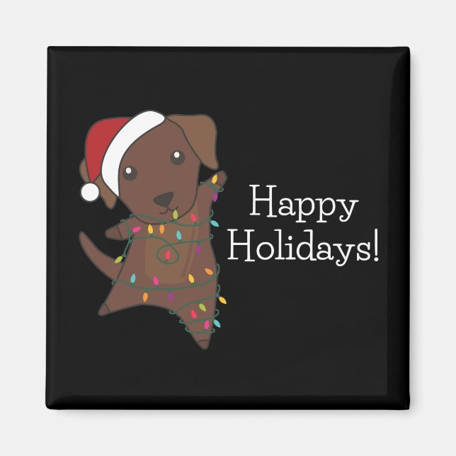 Labrador Christmas Snow Winter Animals Dogs Magnet (Front)