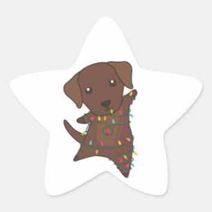 Labrador Christmas Snow Winter Animals Dogs Star S Star Sticker