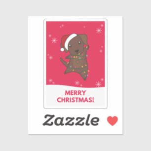 Labrador Christmas Snow Winter Animals Dogs Sticke