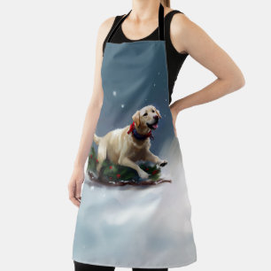 Labrador Christmas snow winter Apron