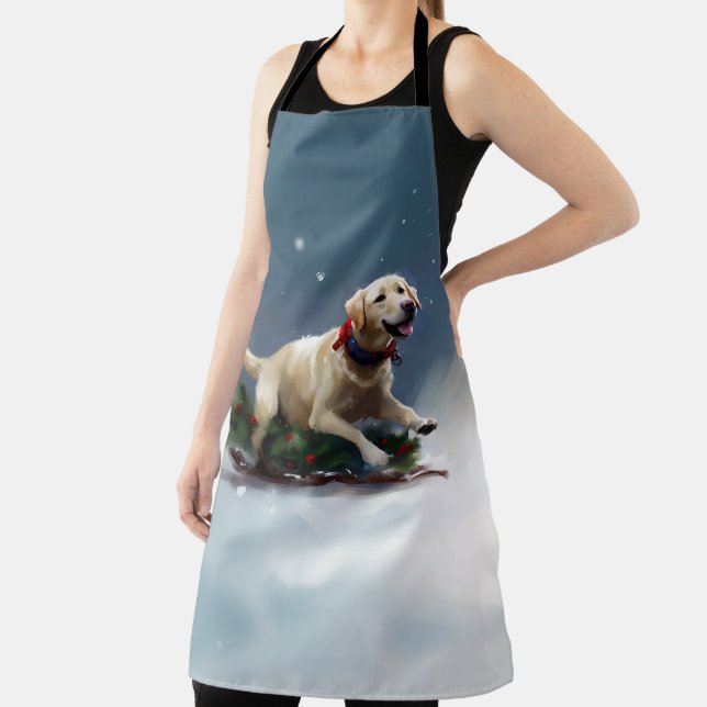 Labrador Christmas snow winter Apron (Insitu)