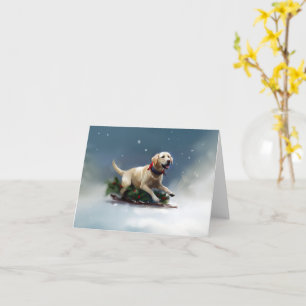 Labrador Christmas snow winter Card