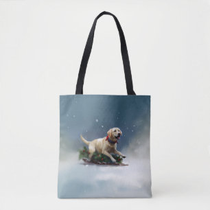 Labrador Christmas snow winter Tote Bag