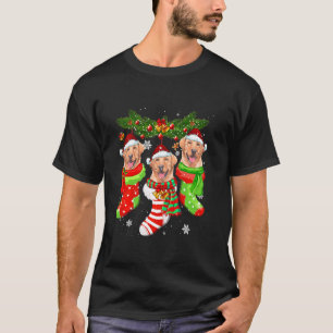 Labrador Christmas Socks Tree Light Xmas Santa Hat T-Shirt