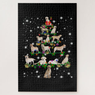 Labrador Christmas Tree Covered By Flashlight Jigsaw Puzzle