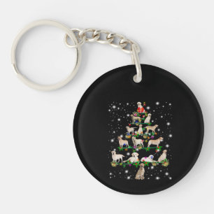 Labrador Christmas Tree Covered By Flashlight Key Ring
