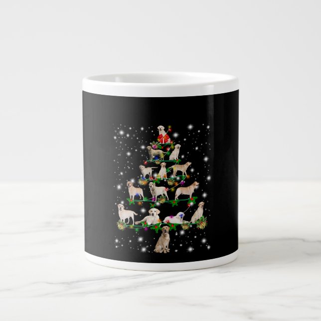 Labrador Christmas Tree Covered By Flashlight Large Coffee Mug (Front)