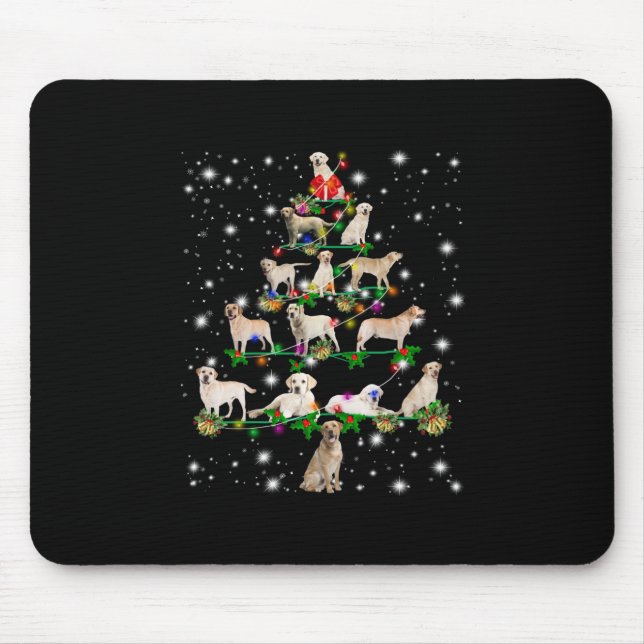 Labrador Christmas Tree Covered By Flashlight Mouse Mat (Front)