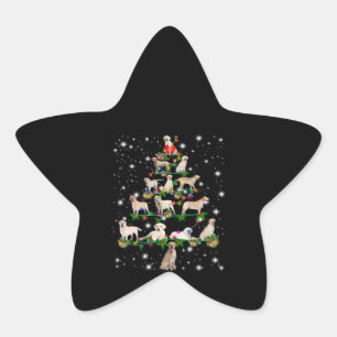Labrador Christmas Tree Covered By Flashlight Star Sticker