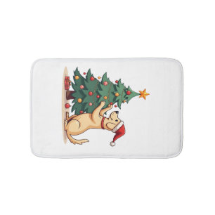 Labrador Christmas Tree Helper Bath Mat