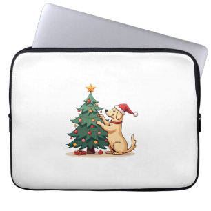 Labrador Christmas Tree Helper Laptop Sleeve