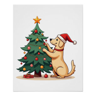 Labrador Christmas Tree Helper Poster