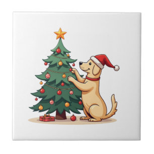 Labrador Christmas Tree Helper Tile