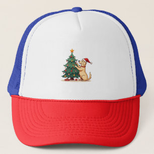 Labrador Christmas Tree Helper Trucker Hat