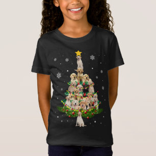 Labrador Christmas Tree Labrador Santa Hat Lights  T-Shirt