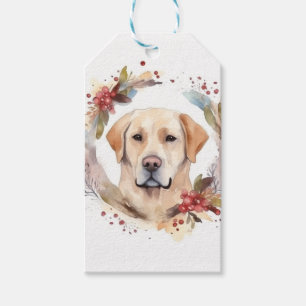 Labrador Christmas Wreath Festive Pup  Gift Tags