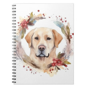 Labrador Christmas Wreath Festive Pup Notebook