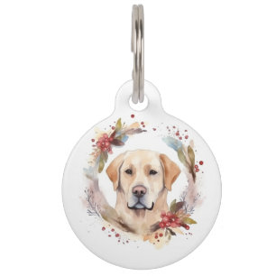 Labrador Christmas Wreath Festive Pup  Pet Tag