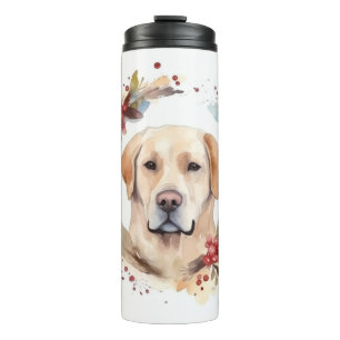 Labrador Christmas Wreath Festive Pup  Thermal Tumbler