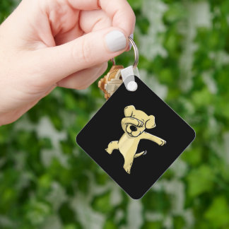 Labrador Costume Dabbing Labrador Key Ring