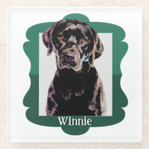Labrador customised pattern photo frame glass coaster