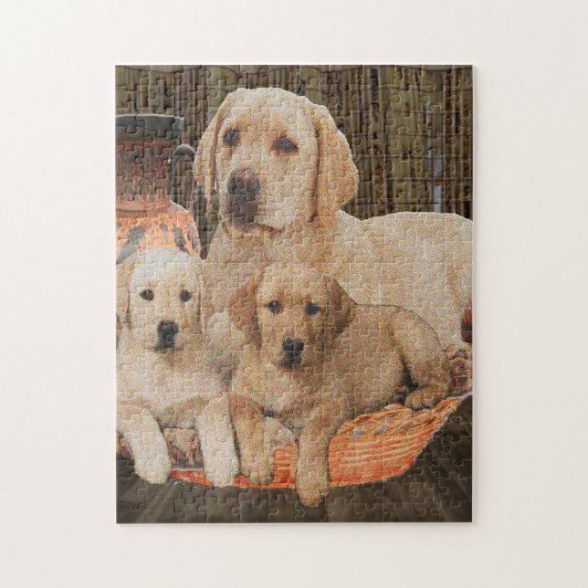 labrador cute puppies jigsaw puzzle (Vertical)