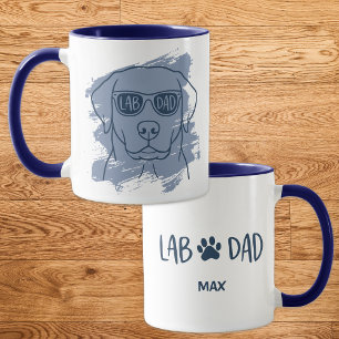 Labrador Dad Mug with Custom Name & Ice Blue Brush