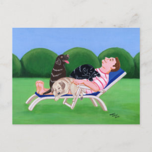 Labrador Dad Painting Postcard