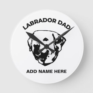 Labrador Dad Round Clock
