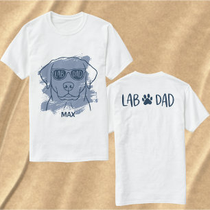 Labrador dad t-shirt with custom name brush art