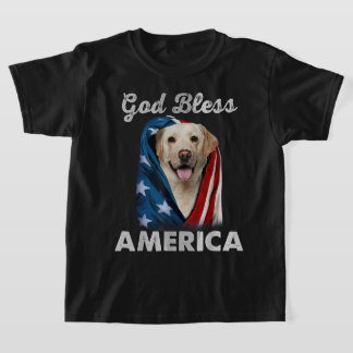 Labrador Dog American USA Flag 4th of July Lover T-Shirt