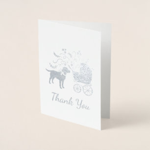 Labrador Dog Baby Shower Blue Boy Lab Foil Card