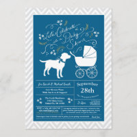 Labrador Dog Baby Shower Blue Boy Lab