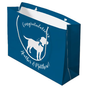 Labrador Dog Baby Shower Blue Boy Lab Large Gift Bag