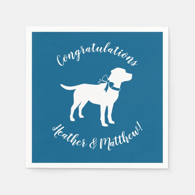 Labrador Dog Baby Shower Blue Boy Lab Napkin (Front)