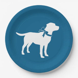 Labrador Dog Baby Shower Blue Boy Lab Paper Plate
