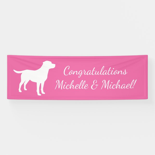 Labrador Dog Baby Shower Girl Lab Pink Banner (Horizontal)