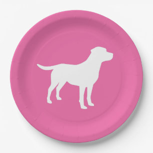 Labrador Dog Baby Shower Girl Lab Pink Paper Plate