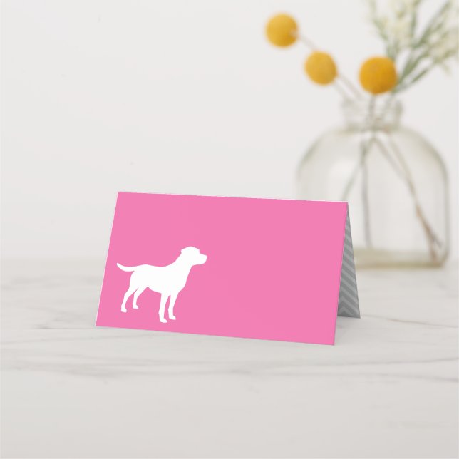 Labrador Dog Baby Shower Girl Lab Pink Place Card (Front)