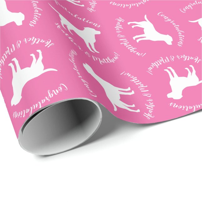 Labrador Dog Baby Shower Girl Lab Pink Wrapping Paper (Roll Corner)