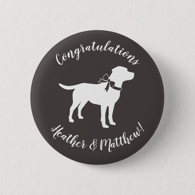 Labrador Dog Baby Shower Lab Grey Gender Neutral 6 Cm Round Badge (Front)