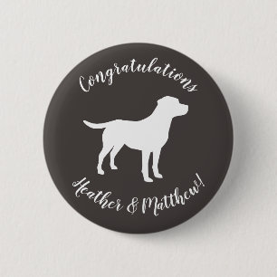 Labrador Dog Baby Shower Lab Grey Gender Neutral 6 Cm Round Badge