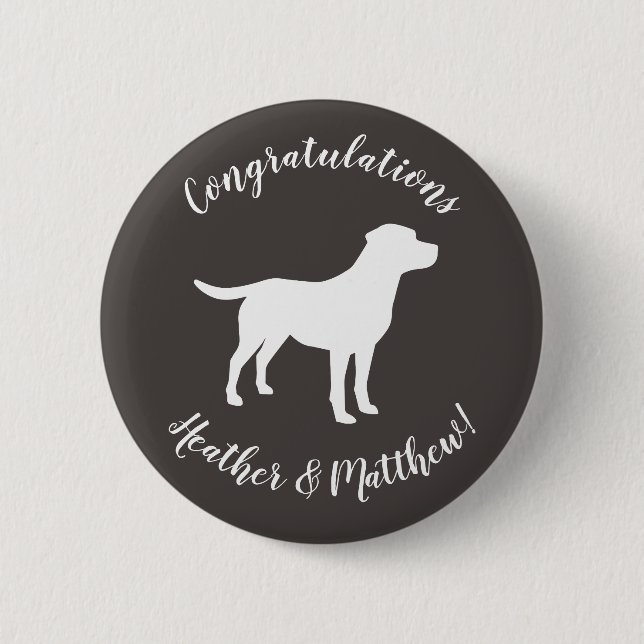 Labrador Dog Baby Shower Lab Grey Gender Neutral 6 Cm Round Badge (Front)