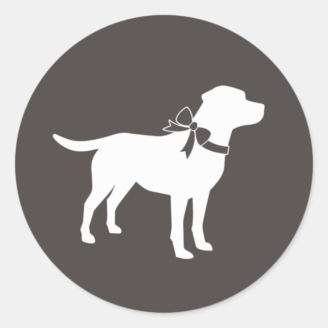 Labrador Dog Baby Shower Lab Grey Gender Neutral Classic Round Sticker (Front)